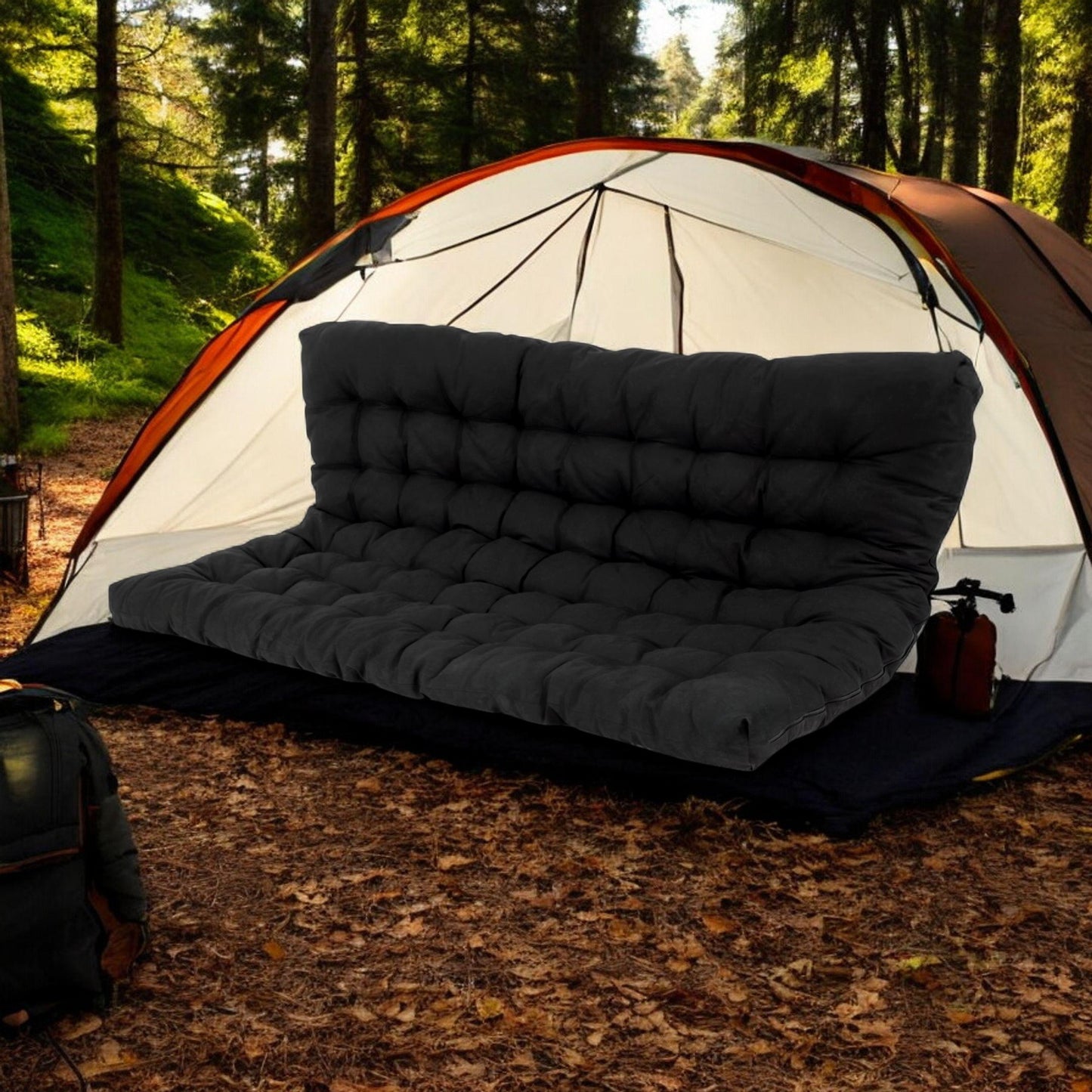 Outdoor Slaapmat – Camping Mat – Slaapmat Voor Twee – Inflatable Mat – Trail Mat – Zwart – 190x135x10 cm – Lichtgewicht Polyester