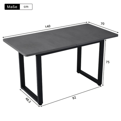 Industrial Style Rectangular Dining Table - Modern Wrought Iron Coffee & Leisure Table with Sturdy Metal Frame, Grey Finish, Easy Assembly for Home, Office, or Cafe Use, Dining Table for Living Room, Office Furniture, Minimal