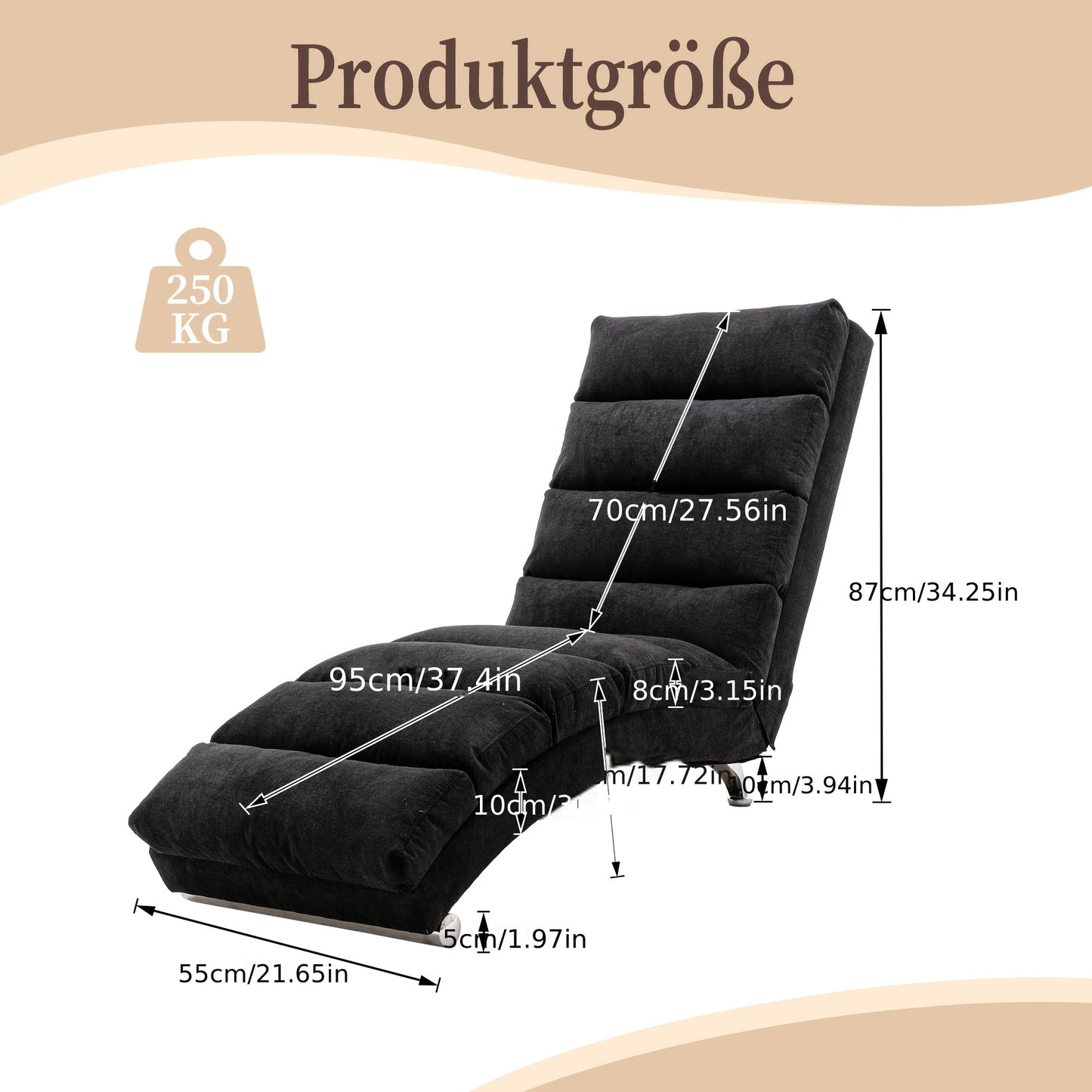 Extra-Grote Verstelbare Sofa Bed – Slaapbank – Zitzak – Loungebank – Slaapstoel – Lichtgrijs – Ruim Formaat – Duurzaam Houtmateriaal
