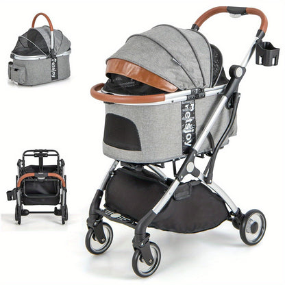 Hondenbuggy – Huisdierenwagen – Wandelwagen – Draagtas – Transportwagen – Aluminium Frame – Opvouwbaar Met Waterdichte Hoes