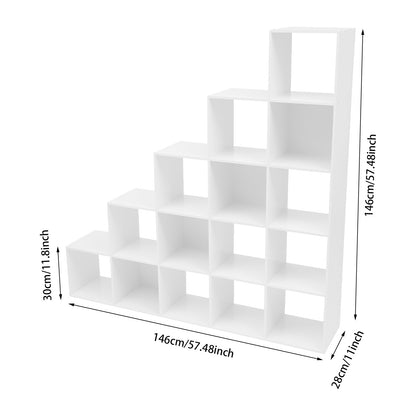 15-Cube L-Shaped Storage Bookcase | Plastic Freestanding Organizer for Home & Office, Contemporary Style by NaMaSyo, Corner Shelves
