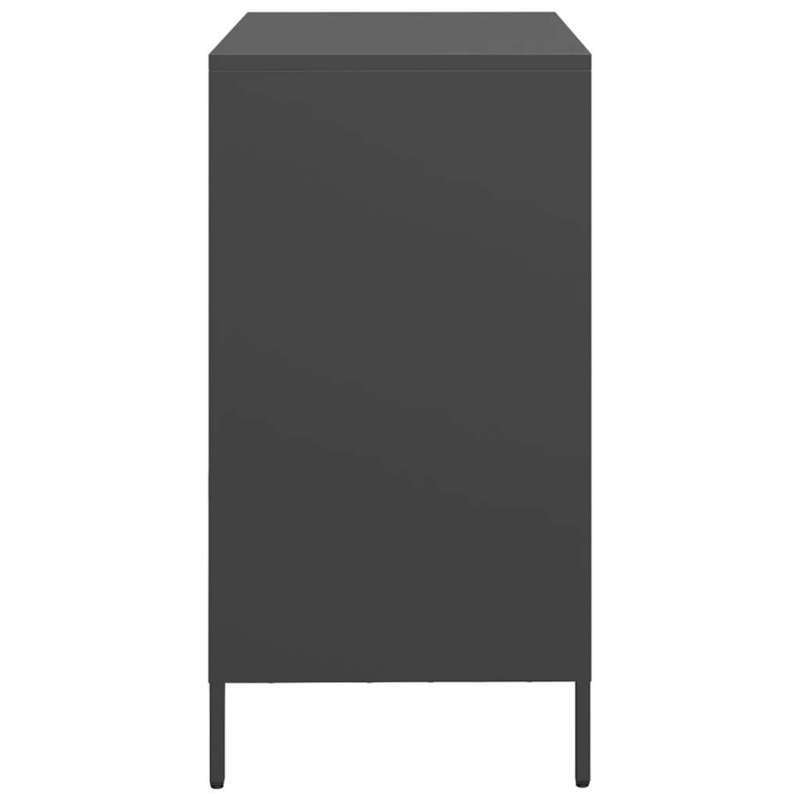 Sideboard 68x39x73.5cm cold-rolled steel black Practical and removable