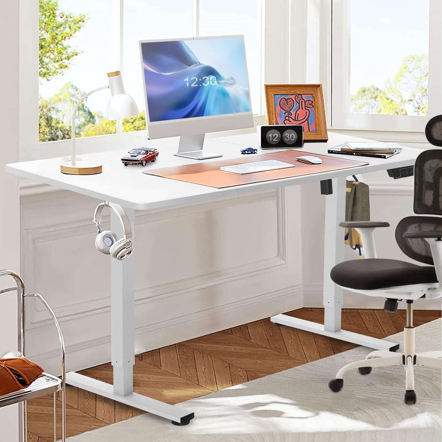 Bureau Verstelbaar – Zit Sta Bureau – Hoekbureau – Computerbureau – Werktafel – 120x60 cm – Stabiel Metalen Frame – In Hoogte Verstelbaar