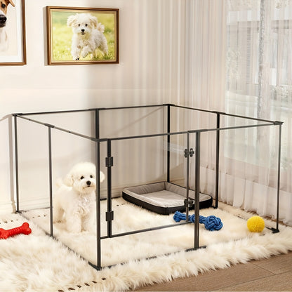 Hondenren – Puppyren – Hondenbench – Dierenren – Konijnenren – Acryl – 122x122x61 cm – Opvouwbaar – Met Deur