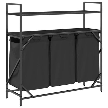 Wasbakje – Wastafel – Waskom – Spoelbak – Haarwasbak – 3-Vaks Wasmiddel Organizer – Dubbele Reken – Stevige Mesh Zakken – Klassiek Zwart