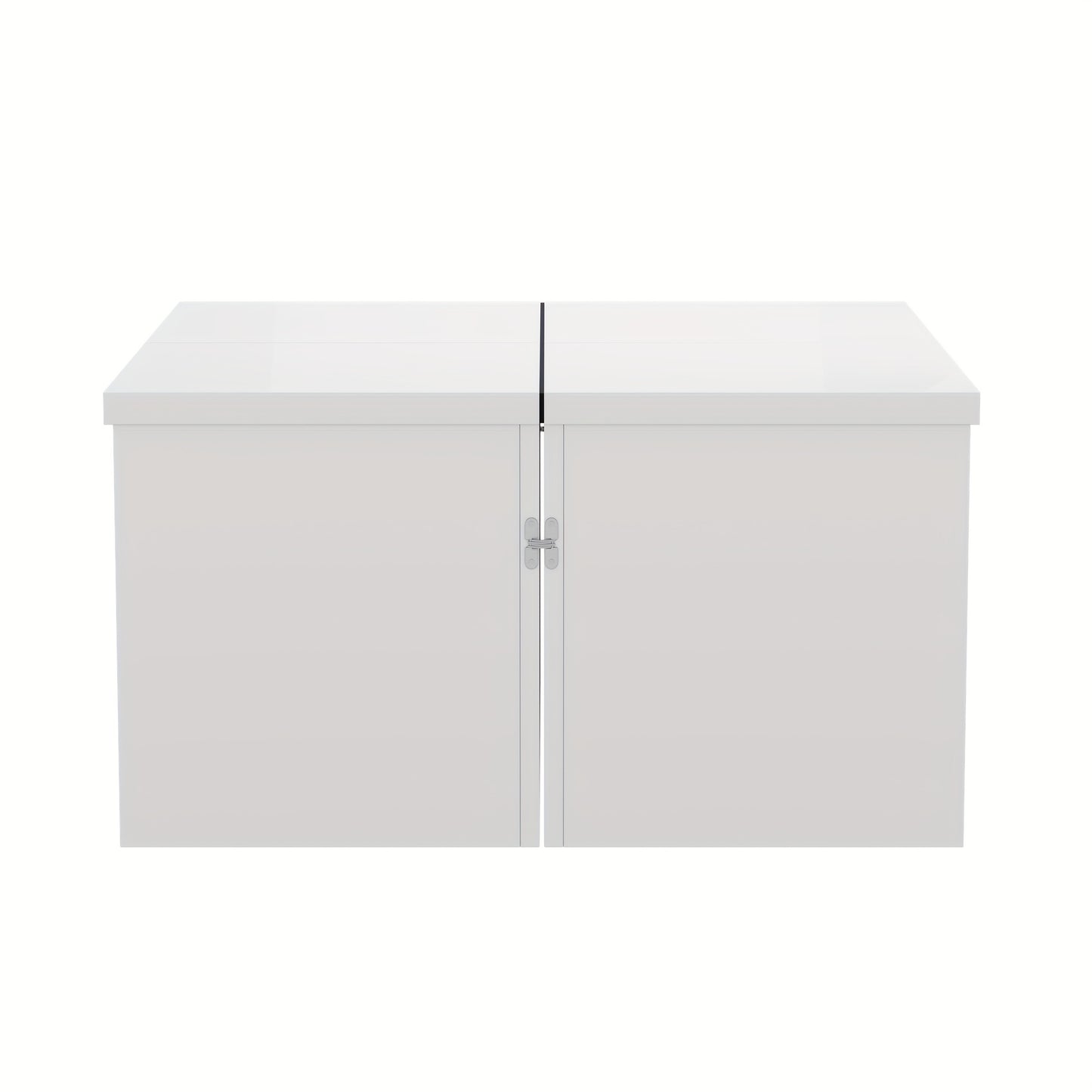 Contemporary Metal Coffee Table with High-Gloss Tabletop - 2-Tier Modern Design, Easy Assembly, No Electricity Needed for Living Room, Bedroom, Office - Durable & Stylish Home Decor, Coffee Table for Living Room, Bedroom Nigh