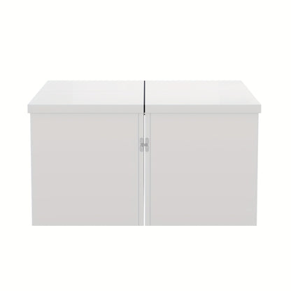 Contemporary Metal Coffee Table with High-Gloss Tabletop - 2-Tier Modern Design, Easy Assembly, No Electricity Needed for Living Room, Bedroom, Office - Durable & Stylish Home Decor, Coffee Table for Living Room, Bedroom Nigh