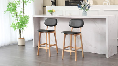 Barkrukken – Barstoelen – Keukenkrukken – Barkrukset – Barstoelen Zwart – Beukenhout – Comfortabele Schuimzitting 24kg/m³