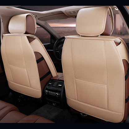 Fit 5-Seat Car Seat Covers - All-Season, Scratch & Wear Resistant Faux Leather, Easy Care For SUVs & Sedans