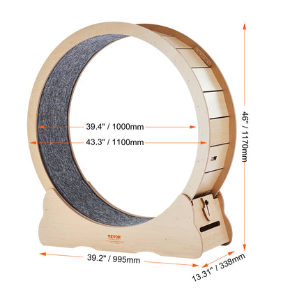 Kattenrenfiets – Kattenlooprad – Kattenrad – Kattenwiel – Kattenfitness – Grote 110 cm diameter – Stil en Geluiddempend Design