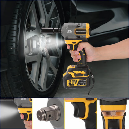 Slagmoersleutel – Slagschroevendraaier – Accu Slagmoersleutel – Elektrische Moersleutel – Borstelloze Motor – 21V 1000Nm Koppel – Inclusief LED Werklamp