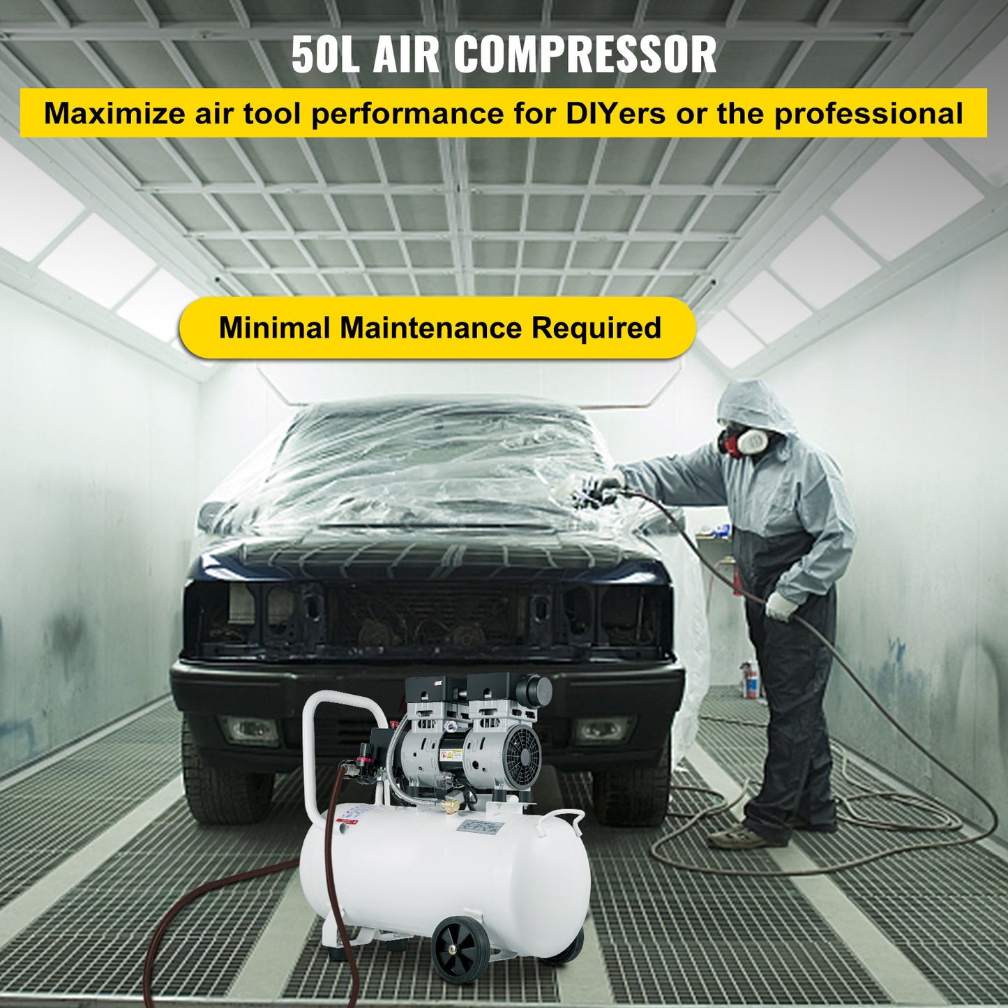 Luchtcompressor – Compressor – Luchtpomp – Aircompressor – 50 Liter Tank – 1PK Koperen Motor – Stil En Energiezuinig