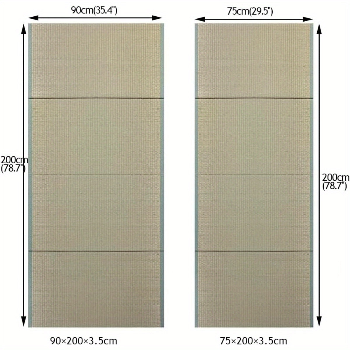 Futonmatras – Tatami Mat – Vloermatras – Slaapmat – Opvouwbare Matras – Natuurlijke Grasvezels – Fris Geurend – 200x90x3,5 cm