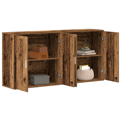 Sideboard – Dressoir – Opbergkast – Kast – Buffetkast – Bruin – Massief Hout – 3 Ruime Lades – Compact 79x38x80 cm