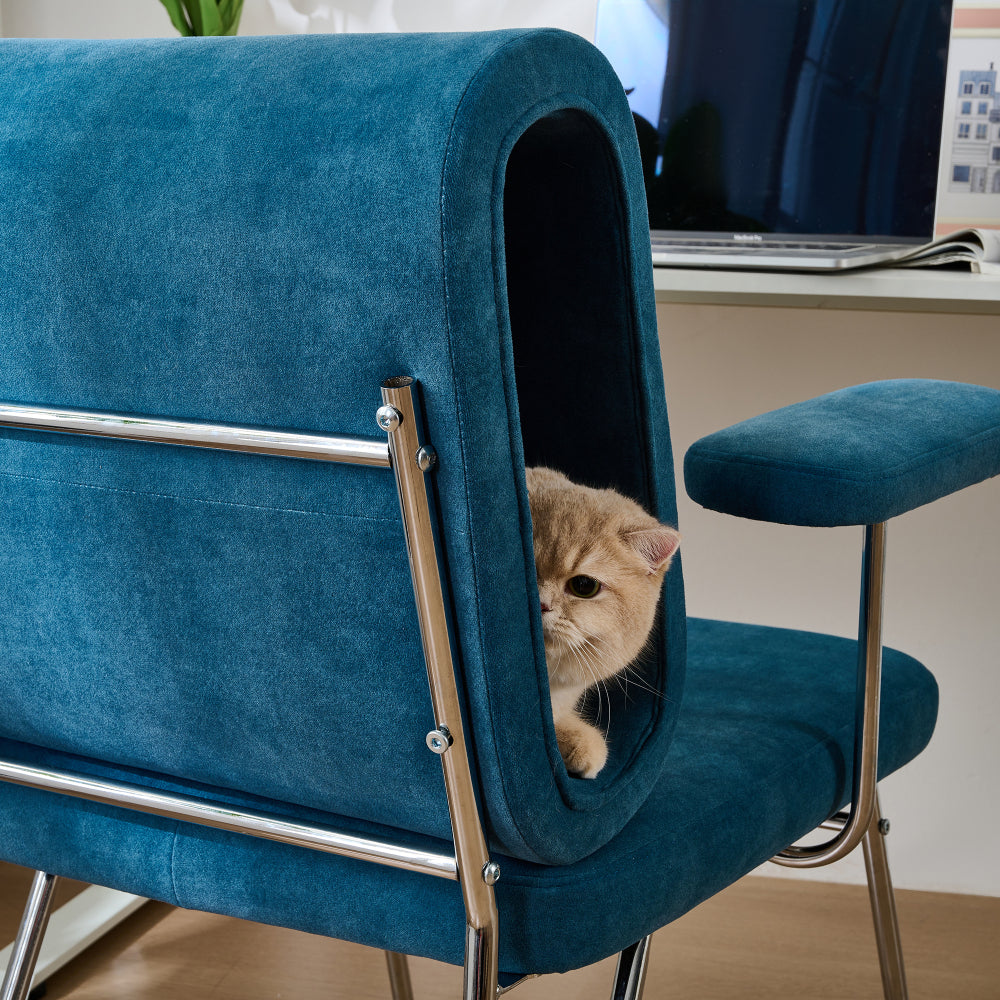 Bureaustoel – Office Chair – Ergonomische Bureaustoel – Computerstoel – Bureaustoel – Met Ingebouwde Kattenholte – Stevig Metalen Frame – Krassenbestendige Stoffering