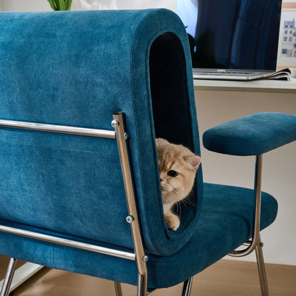 Bureaustoel – Office Chair – Ergonomische Bureaustoel – Computerstoel – Bureaustoel – Met Ingebouwde Kattenholte – Stevig Metalen Frame – Krassenbestendige Stoffering