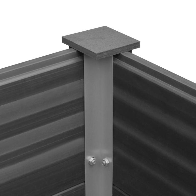 Easy to assemble WPC raised garden bed 100x100x54cm Grey modern and simple backyard high-quality flower box kit