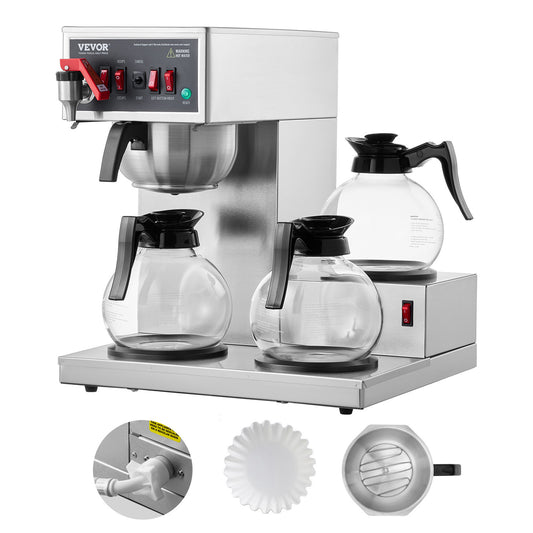 Filterkoffiezetapparaat – Koffiezetter – Filterkoffiemachine – Koffiemachine – Drip Coffee Machine – 12 Koppen Capaciteit – 3 Glazen Kannen Met Warmhoudplaat