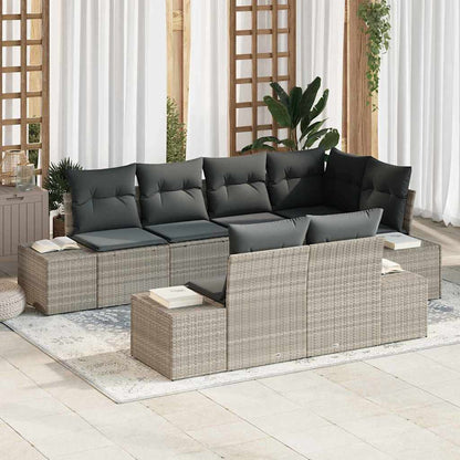 Tuinbank – Loungeset – Buitenbank – Zithoek – Modular – Lichtgrijs – 7-Zits Comfortabel – Weerbestendig