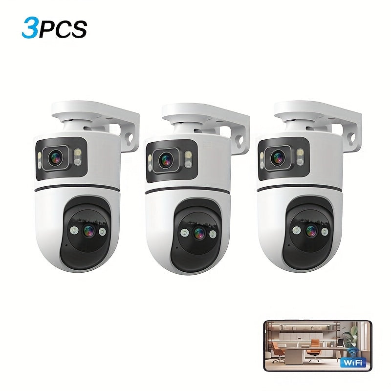 Bewakingscamera – Beveiligingscamera – IP Camera – Buitencamera – Huisbeveiliging – Draadloos met Dual Lens – Nachtzicht met Auto Tracking