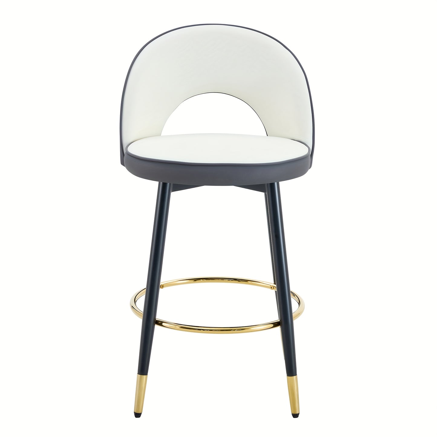 360° swivel bar stool. Modern White And Charcoal Grey Colour Scheme. Comfortable Bar Stool Suitable for Dining Rooms, Kitchens, Patios And Similar Settings. Set Of Two., Bar Seating, Kitchen Stools, Sleek Bar Seating, Stylis