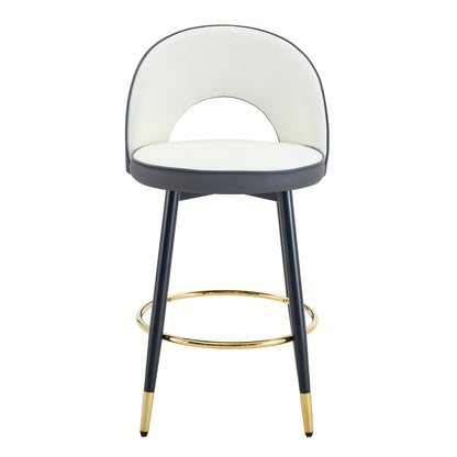 360° swivel bar stool. Modern White And Charcoal Grey Colour Scheme. Comfortable Bar Stool Suitable for Dining Rooms, Kitchens, Patios And Similar Settings. Set Of Two., Bar Seating, Kitchen Stools, Sleek Bar Seating, Stylis