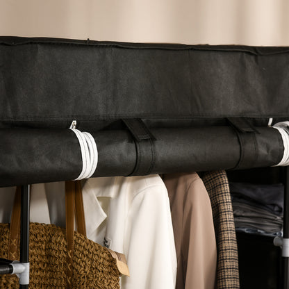 Kledingkast – Garderobekast – Stoffen Kast – Kleerkast – Opbergkast – Stevig Non-Woven Materiaal – Met Ritsdeuren en 10 Vakjes