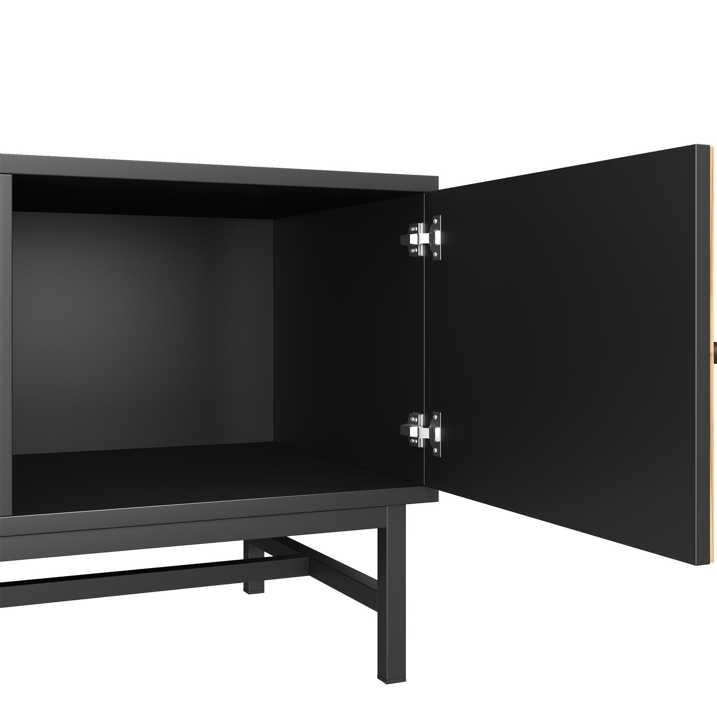 TV Meubel – TV Kast – TV Stand – Mediameubel – Meubel – 150 cm – Houtvezelplaat Zwart – Multifunctionele Opbergruimte