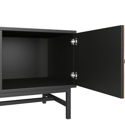 TV Meubel – TV Kast – TV Stand – Mediameubel – Meubel – 150 cm – Houtvezelplaat Zwart – Multifunctionele Opbergruimte