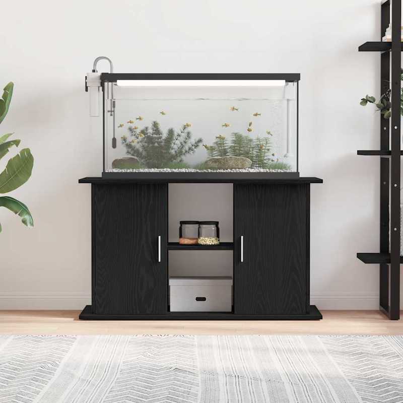 Aquariummeubel – Aquariumstandaard – Aquariumkast – Aquariummeubel Hout – Aquariumbasis – Zwart Eikenhout – Stevige Constructie – 101x41x58 cm