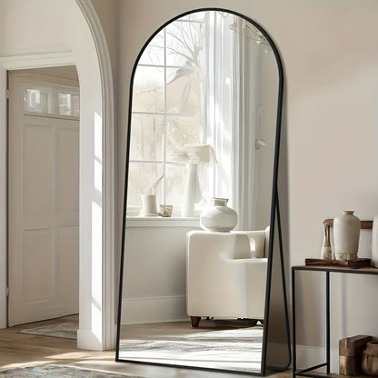 Vloerspiegel – Staande Spiegel – Grote Spiegel – Boogspiegel – Volledige Lengte Spiegel – 193x86 cm – Roestvrijstalen Frame – Vintage Boogvorm