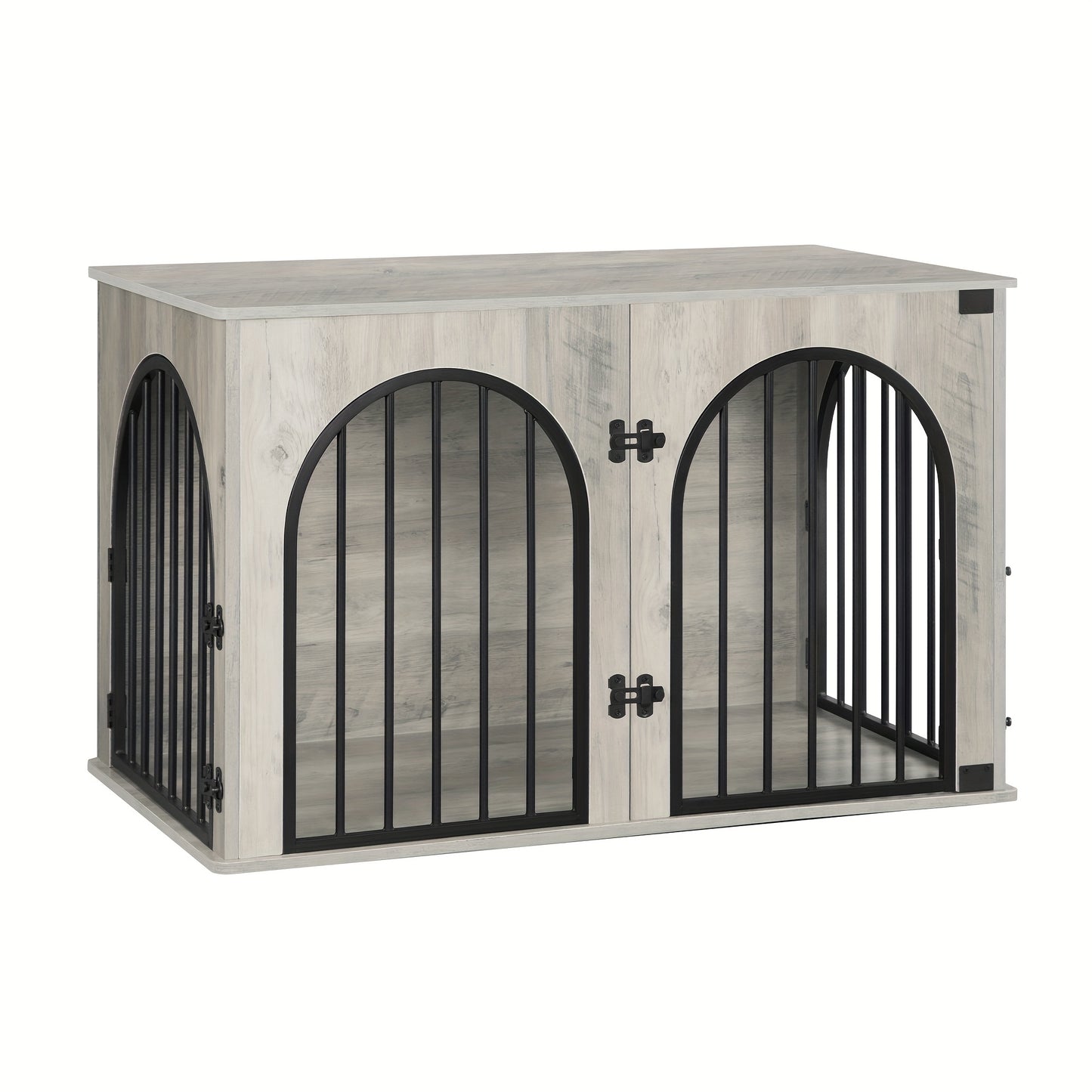 Dog Cage Furniture, 100cm Dog Box, 3 Doors, Arched Door, Modern Indoor Dog Box for Dogs Up to 100kg, Side Table, Dog Cage for Home
