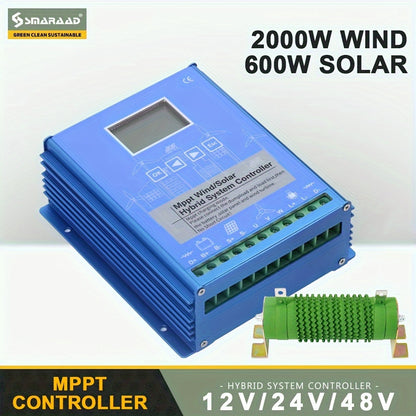 2000W Wind Zonne-Omvormer – Hybride MPPT Controller – Off-Grid Laadregelaar – Energie Inverter – 12V/24V/48V Systeem – LCD Display – Automatische Schakelaar