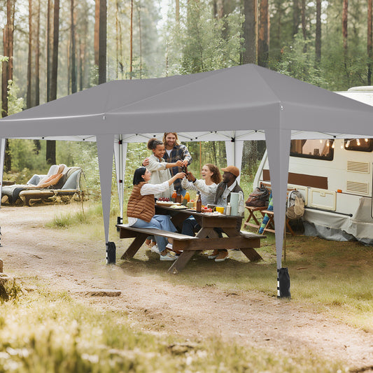 Opvouwbare Tent – Partytent – Vouwtent – Buitenluifel – Schaduwdoek – Grijs – 3x6 Meter – UV-Bescherming en Waterafstotend