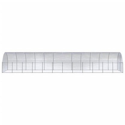 Kippenren – Pluimveren – Kipren – Hennenren – Dierenren – Zilverkleurig – Gegalvaniseerd Staal – 3x1,2x2 Meter – Geen Elektriciteit Nodig