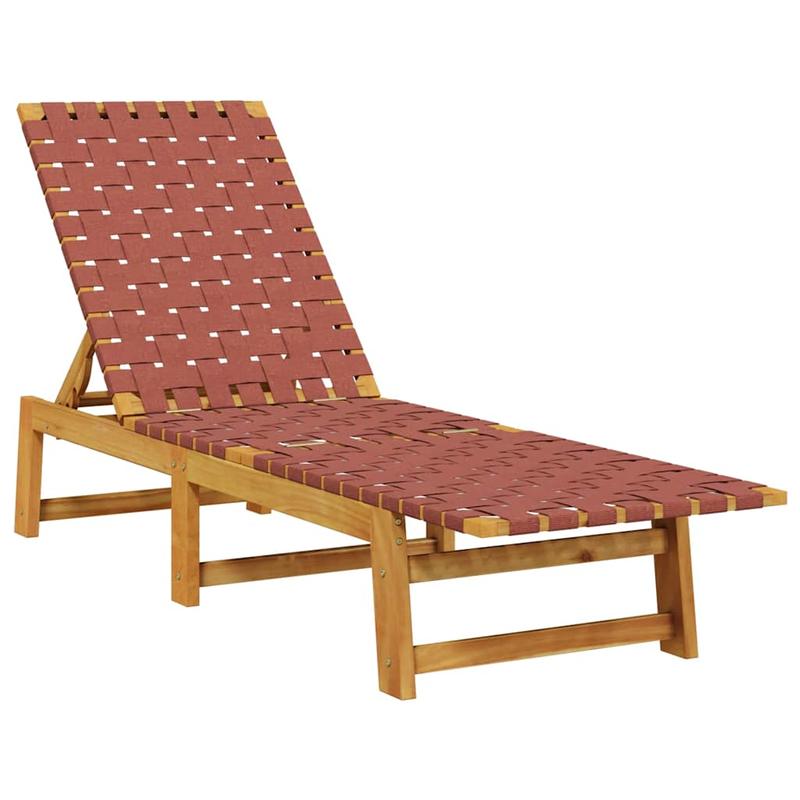 Houten Ligstoel – Houten Tuinstoel – Verstelbare Ligstoel – Acaciahouten Stoel – Olefin Stoffering – Duurzaam En Comfortabel