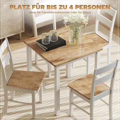 Eettafel – Tafel – Meubel – Klaptafel – Eethoek – Rubberhout – Compact 69x69 cm – Stevig en Duurzaam