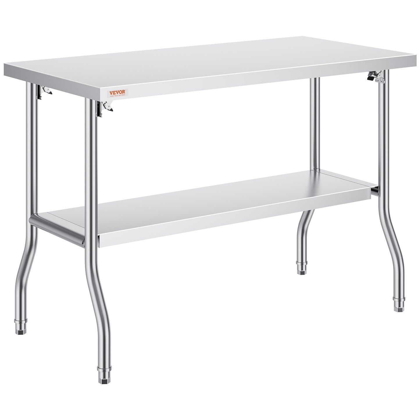 Werktafel Roestvrij Staal – Inklapbare Tafel – Keukentafel – Werkbank – Cateringtafel – 48 x 24 Inch – SUS201 RVS – 350 Kg Draagvermogen