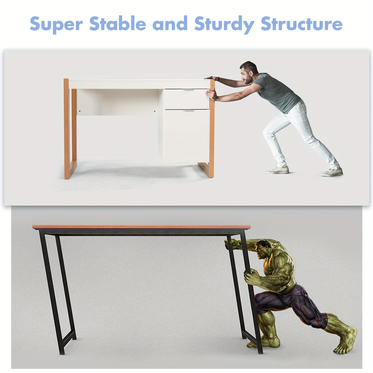 Computertafel – Bureautafel – Computerbureau – Werkbureau – Schrijftafel – Modern Wit – Met Opbergruimte – Stevig MDF Hout – Ruim Tafelblad