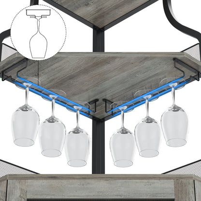 Barkast – Wijnkast – Drankkast – Buffetkast – Opbergkast – Hoekontwerp – Glazenrek – Mesh Deur – Zonder Hout – Stabiel & Compact