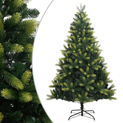 180cm (5'10") Foldable Artificial Christmas Tree with Hinges & Stand - Heavy-Duty Base, Easy Assembly, Sturdy Floor Decoration for Home, Office, Hotel Lobby - Space-Saving Design, No Needed, Lightweight & Sturdy Construction,