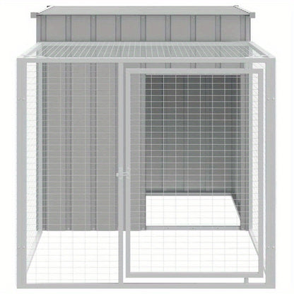 Kippenren – Kippenhok – Pluimvee Ren – Kippenkooi – Kippenverblijf – Lichtgrijs – Gegalvaniseerd Staal – 110x201x110 cm – Weerbestendig & Roestvrij