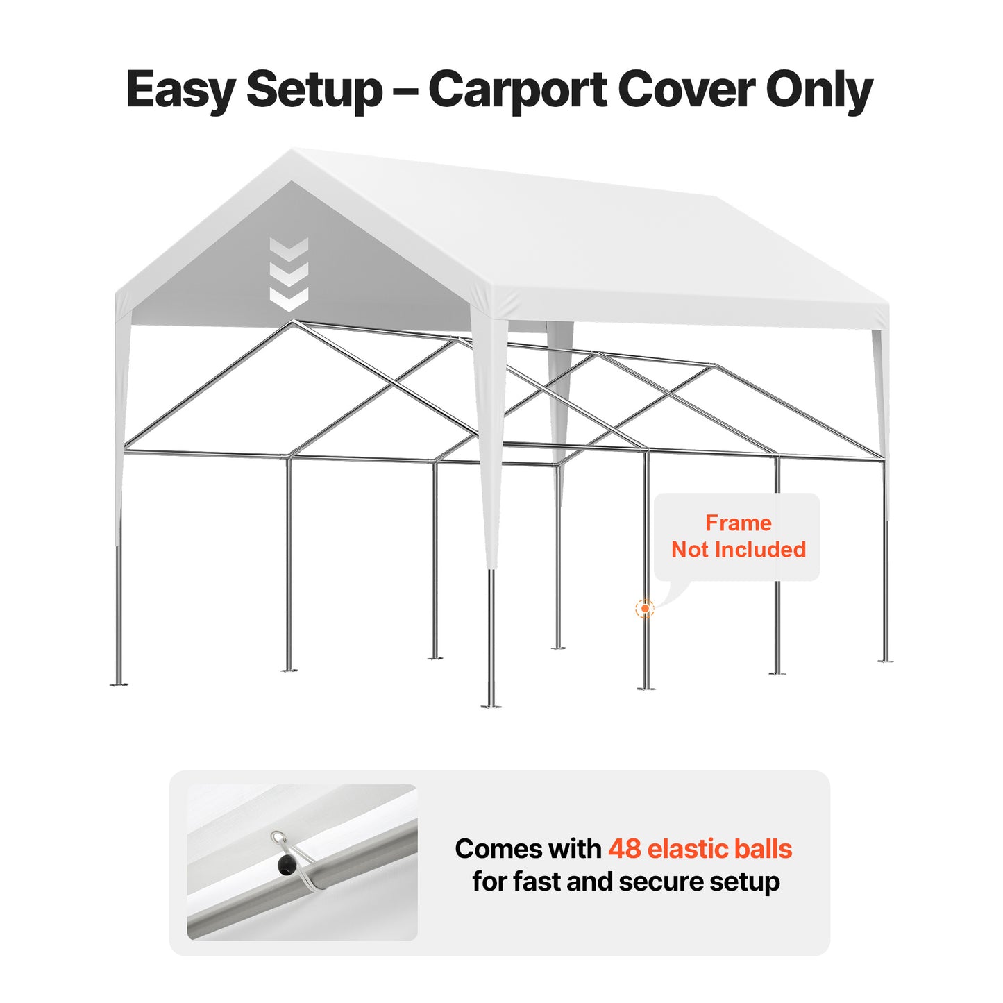 Carport Zeil – Vervanghoes Carport Doek – Canopy Cover – Carport Dakzeil – Wit – 3,6x6 Meter – UV-Bestendig & Waterdicht – Stevig 210g PE Weefdoek