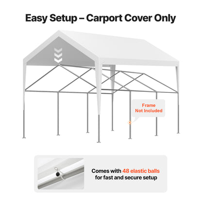 Carport Zeil – Vervanghoes Carport Doek – Canopy Cover – Carport Dakzeil – Wit – 3,6x6 Meter – UV-Bestendig & Waterdicht – Stevig 210g PE Weefdoek