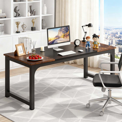 Industrial 180x80x75cm Office Computer Desk, Large PC Work Table for Study, Gaming or Dining, Easy to Assemble, Great for Christmas Decorations & Holiday Home Office Use