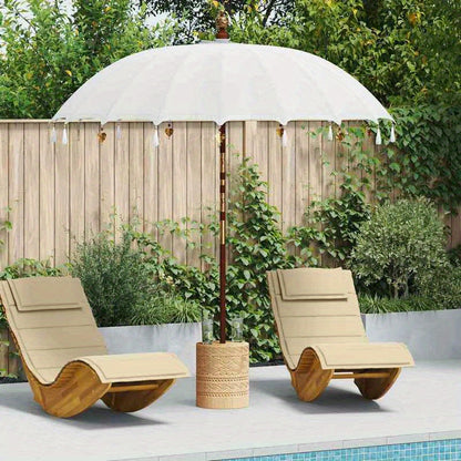 Parasol – Zweefparasol – Stokparasol – Balkonparasol – Tuinparasol – Crème – Ø 210-220 cm x 260 cm – Weerbestendig en Kantelbaar
