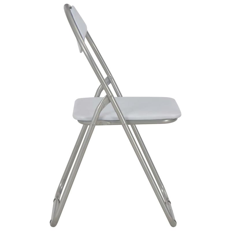 Foldable dining room chairs 6pcs white synthetic leather Relaxing and comfortable, providing you with a relaxing feeling, Compact Seating, Spacesaving Furniture, Minimalist Style, Sleek Design, Easy Maintenance, Multipurpose