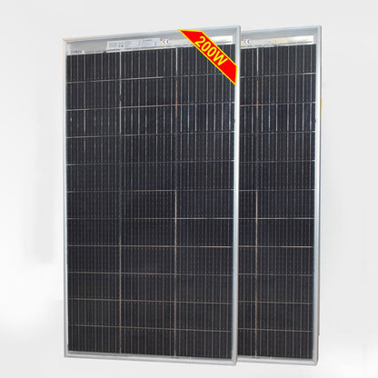 12V Zonnepanelen Set – Solar Panel – Zonnepaneel – PV Module – Photovoltaic Module – Bifaciale Monokristallijne 200W (2x 100W) – Robuust Aluminium Frame – Hoge Energieopbrengst