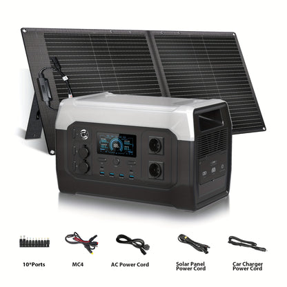Draagbare Powerstation – Solar Generator – Camping Powerbank – Noodstroomvoorziening – Outdoor Accu – 1800W Continu Vermogen – 1024Wh LiFePO4 Batterij Met Snel Opladen & UPS Functie