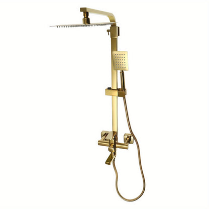 Doucheset – Douchekraan – Regendouche – Stortdouche – Handdouche – Verstelbare Hoogte 85-124 cm – Messing Gouden Afwerking